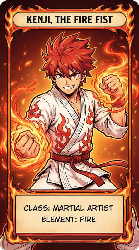 烈焰拳师角色卡片——免费看黄软件精选动漫角色